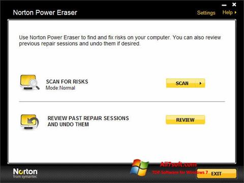 Zrzut ekranu Norton Power Eraser na Windows 7
