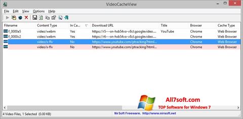 Zrzut ekranu VideoCacheView na Windows 7