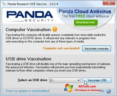 Zrzut ekranu Panda USB Vaccine na Windows 7