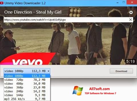 Zrzut ekranu Ummy Video Downloader na Windows 7