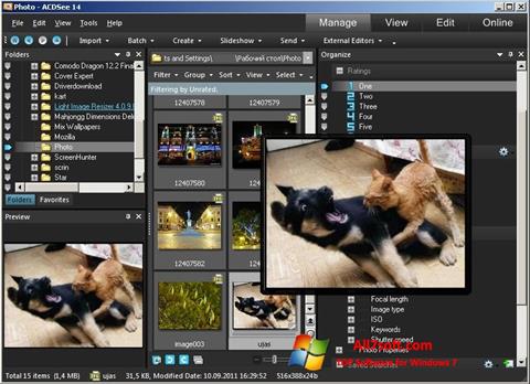 Zrzut ekranu ACDSee Photo Manager na Windows 7