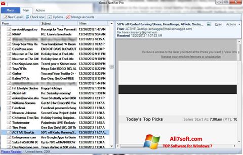 Zrzut ekranu Gmail Notifier na Windows 7