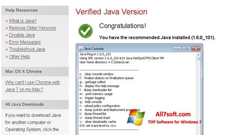 Zrzut ekranu Java na Windows 7
