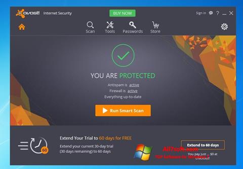 Zrzut ekranu Avast Internet Security na Windows 7