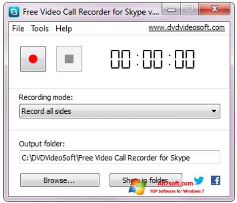 Zrzut ekranu Free Video Call Recorder for Skype na Windows 7