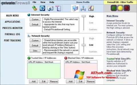 Zrzut ekranu Privatefirewall na Windows 7