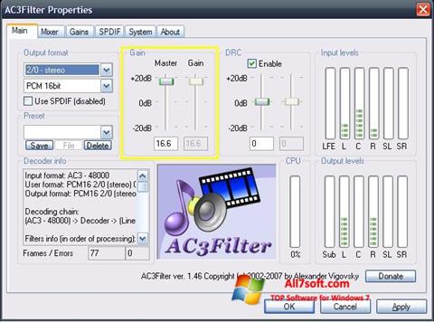 Zrzut ekranu AC3Filter na Windows 7