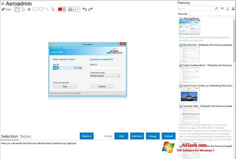 Zrzut ekranu AeroAdmin na Windows 7