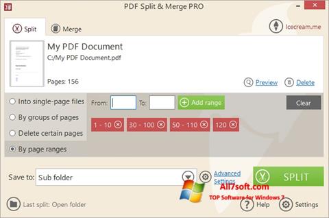 Zrzut ekranu PDF Split and Merge na Windows 7