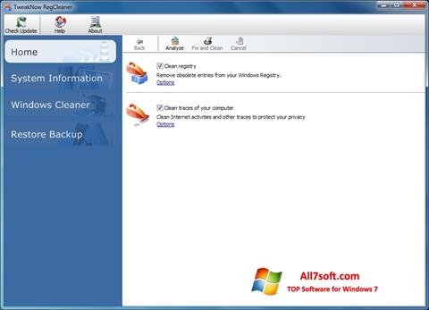 Zrzut ekranu TweakNow RegCleaner na Windows 7