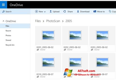Zrzut ekranu OneDrive na Windows 7