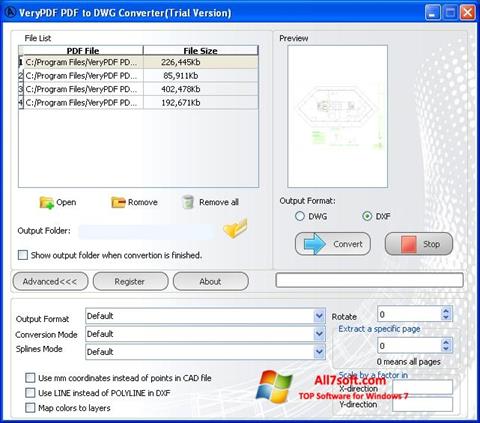 Zrzut ekranu PDF to DWG Converter na Windows 7