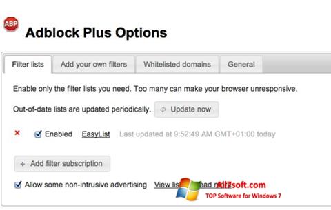 Zrzut ekranu Adblock Plus na Windows 7