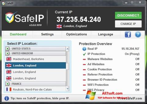 Zrzut ekranu SafeIP na Windows 7