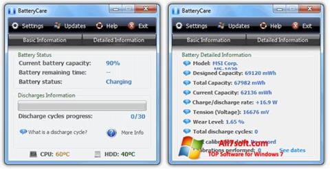 Zrzut ekranu BatteryCare na Windows 7