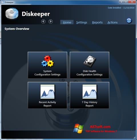 Zrzut ekranu Diskeeper na Windows 7