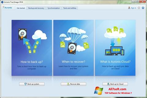 Zrzut ekranu Acronis True Image na Windows 7