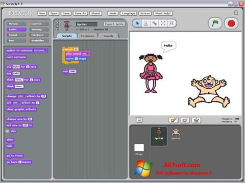 Zrzut ekranu Scratch na Windows 7