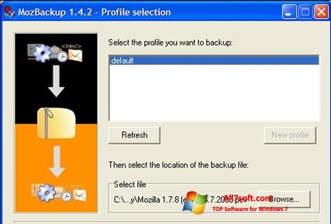 Zrzut ekranu MozBackup na Windows 7