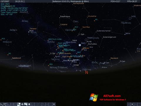 Zrzut ekranu Stellarium na Windows 7