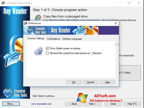 Zrzut ekranu AnyReader na Windows 7