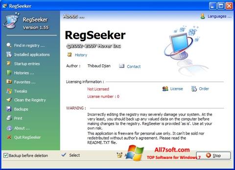 Zrzut ekranu RegSeeker na Windows 7