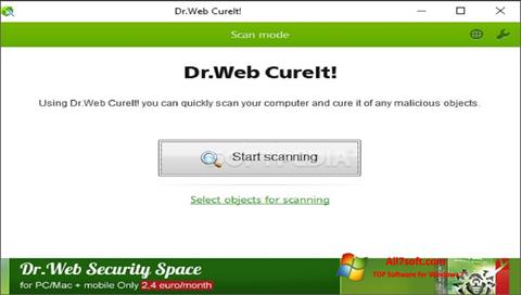 Zrzut ekranu Dr.Web CureIt na Windows 7