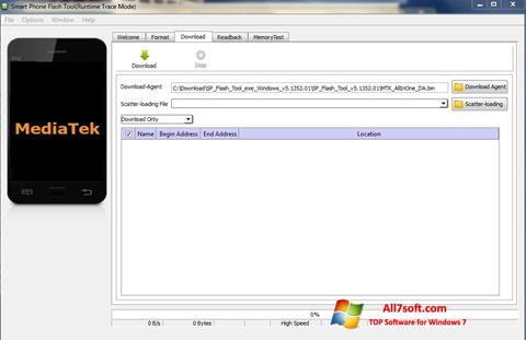 Zrzut ekranu FlashTool na Windows 7