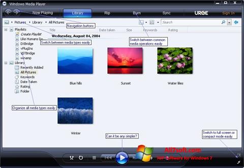 Zrzut ekranu Media Player na Windows 7