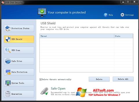 Zrzut ekranu USB Disk Security na Windows 7
