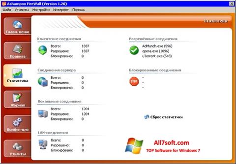 Zrzut ekranu Ashampoo Firewall na Windows 7