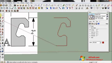 Zrzut ekranu SketchUp na Windows 7