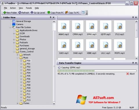 Zrzut ekranu iFunBox na Windows 7