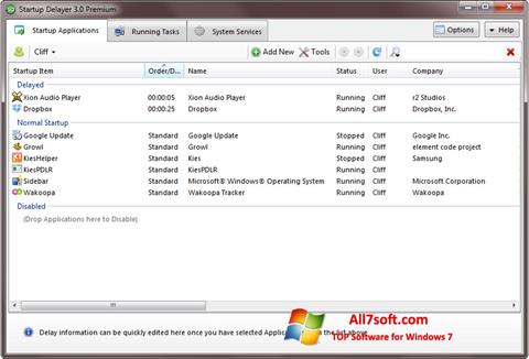 Zrzut ekranu Startup Delayer na Windows 7