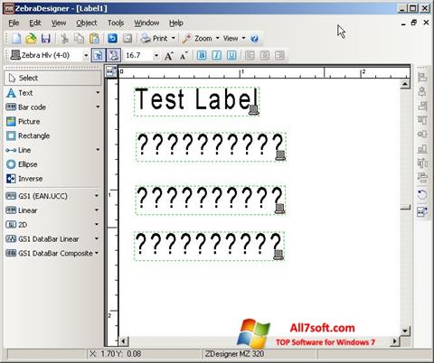 Zrzut ekranu Zebra Designer na Windows 7