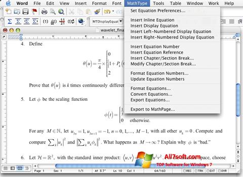 Zrzut ekranu MathType na Windows 7