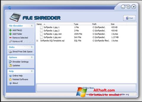 Zrzut ekranu File Shredder na Windows 7