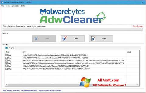 Zrzut ekranu AdwCleaner na Windows 7