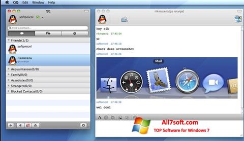 Zrzut ekranu QQ International na Windows 7