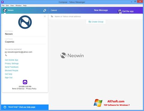 Zrzut ekranu Yahoo! Messenger na Windows 7