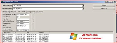 Zrzut ekranu Tftpd32 na Windows 7