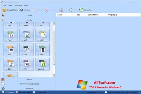 Zrzut ekranu Format Factory na Windows 7