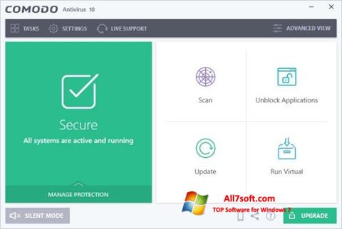Zrzut ekranu Comodo Antivirus na Windows 7